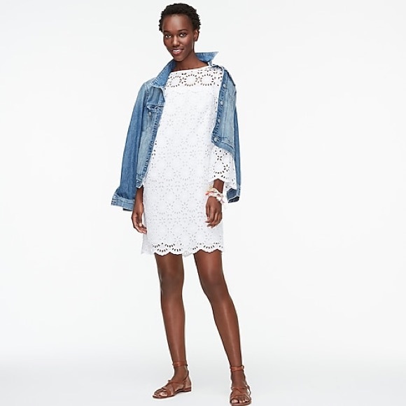 J. Crew Bell-Sleeve Dress In Embroidered Eyelet - Picture 3 of 8